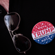 A Donald Trump button worn by a supporter outside of Trump Tower in New York City on June 21, 2016.
Drew Angerer/Getty Images
